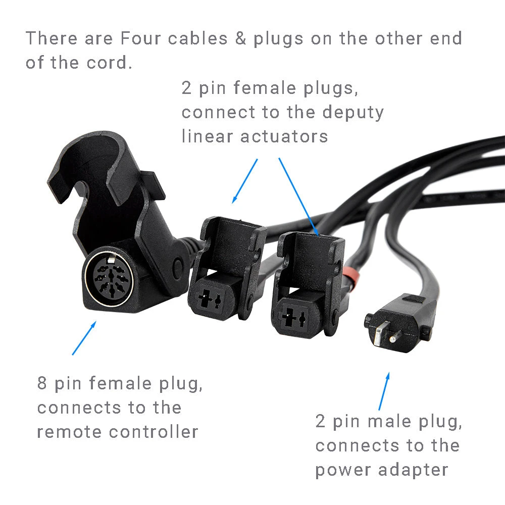 5-Way 4 Splitter Cord For Linear Actuator - 19.5 Inch 2 5-Way 4 Splitter Cord For Linear Actuator - 19.5 Inch - Image 2