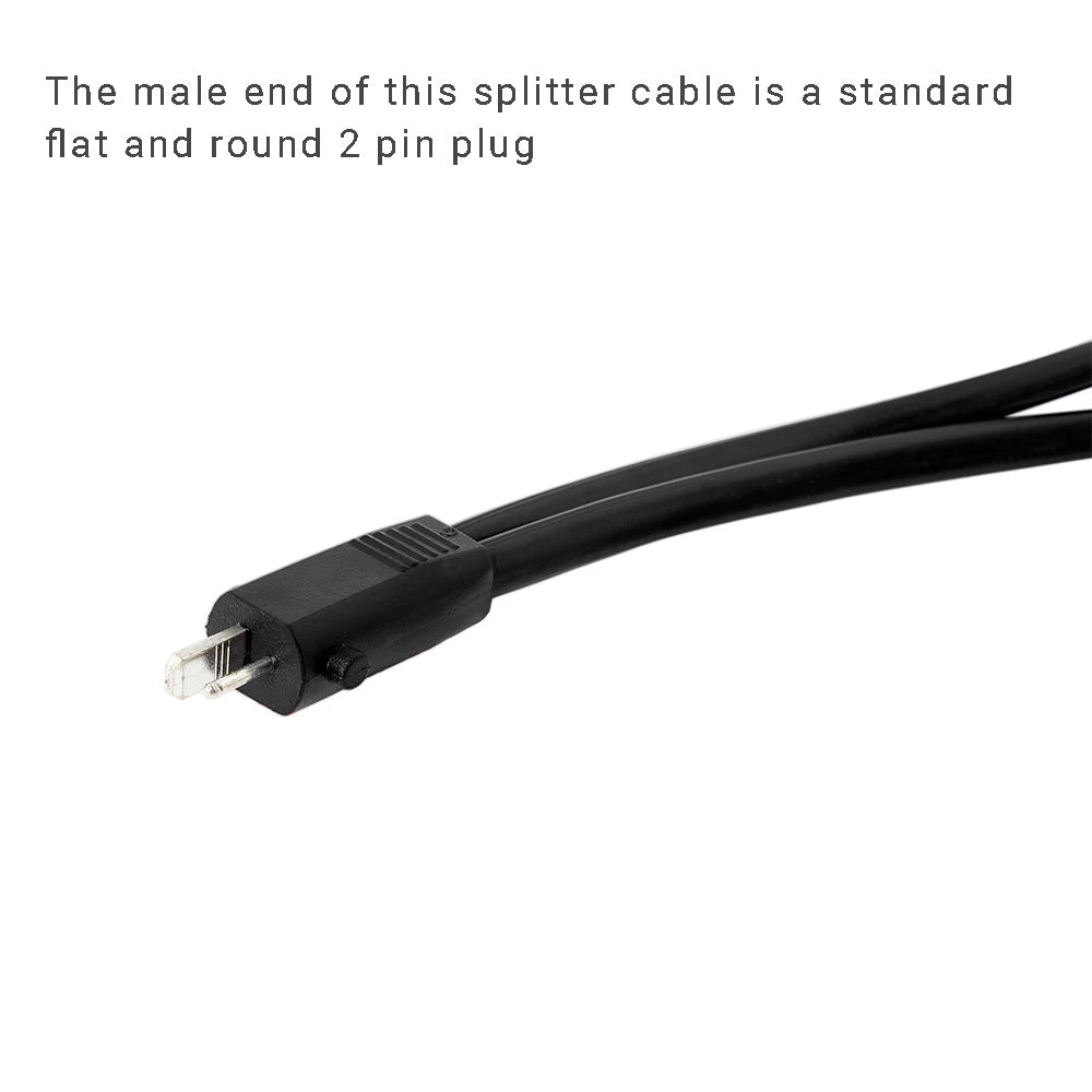 2 Pin Splitter Y Cable Male To Semi-circular 2-pin Female Plug With Lock Buckle 4 2 Pin Splitter Y Cable Male To Semi-circular 2-pin Female Plug With Lock Buckle - Image 4