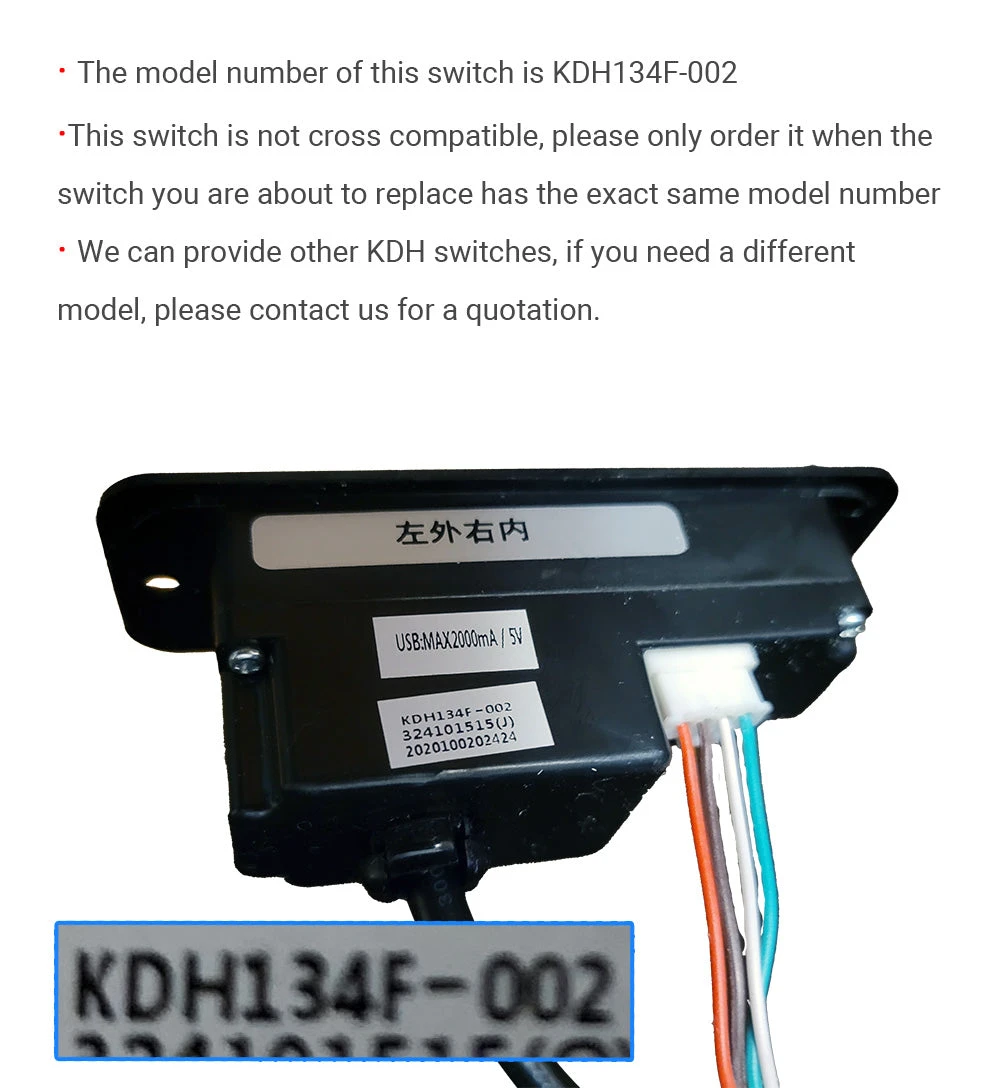 KDH134F-002 5 Button Switch For Power Recliner Or Lift Chair With USB Port And 5 Pin Plugs 2 KDH134F-002 5 Button Switch For Power Recliner Or Lift Chair With USB Port And 5 Pin Plugs - Image 2