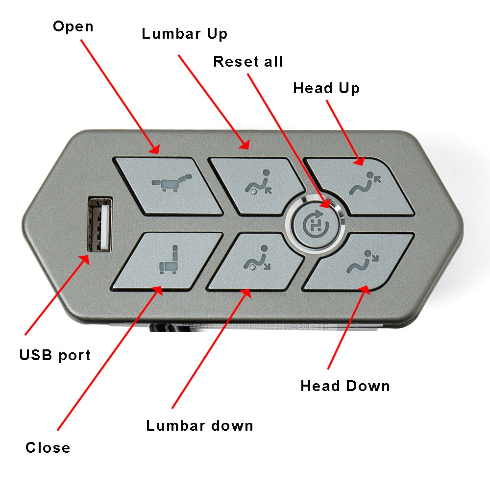 EMoMo TRG/TRGN Recliner Switch 7 Buttons With USB 2 EMoMo TRG/TRGN Recliner Switch 7 Buttons With USB - Image 2