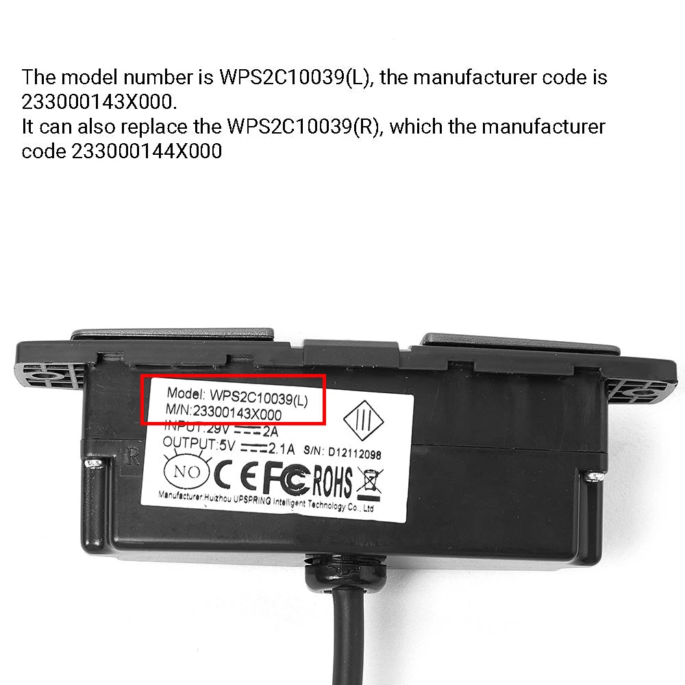 RMT WPS2C10039(L) 2 Button Switch W/ USB For Recliner/Lift Chair 4 RMT WPS2C10039(L) 2 Button Switch W/ USB For Recliner/Lift Chair - Image 4
