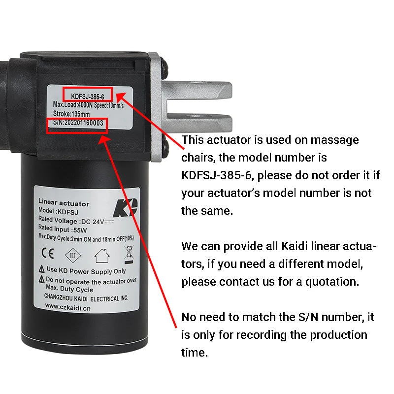 Kaidi KDFSJ-385-6 Linear Actuator Motor Assembly 3 Kaidi KDFSJ-385-6 Linear Actuator Motor Assembly - Image 3