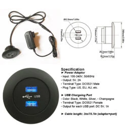 DIY Mounted Furniture USB Charging Port 5V 2A Dual USB With Power Adapter -LifeEasySupply Tech Deals Store 4 8d68bd45 6a9c 48f8 862a f63842efbbfd
