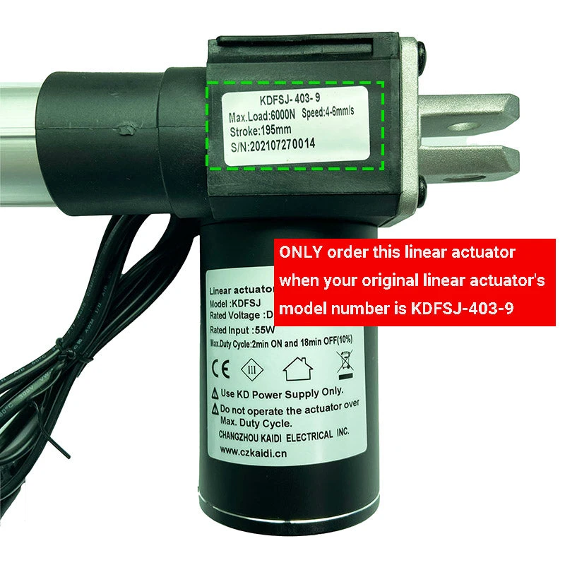 KDFSJ-403-9 Kaidi Linear Actuator For Power Recliner Lift Chair 2 KDFSJ-403-9 Kaidi Linear Actuator For Power Recliner Lift Chair - Image 2