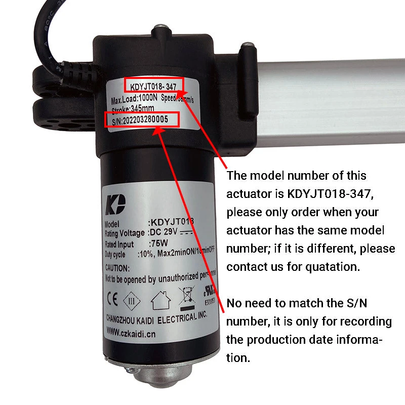 Kaidi KDYJT018-347 Linear Actuator Motor Assembly 2 Kaidi KDYJT018-347 Linear Actuator Motor Assembly - Image 2